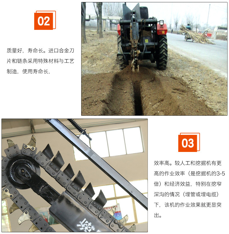 開溝機質量三包 大型農用挖溝機優(yōu)質雙鏈式 高效率盤式開溝機